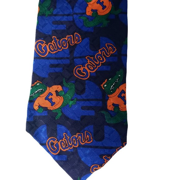 Florida Gators Sport Necktie Merge Left 100% Silk - Picture 3 of 7